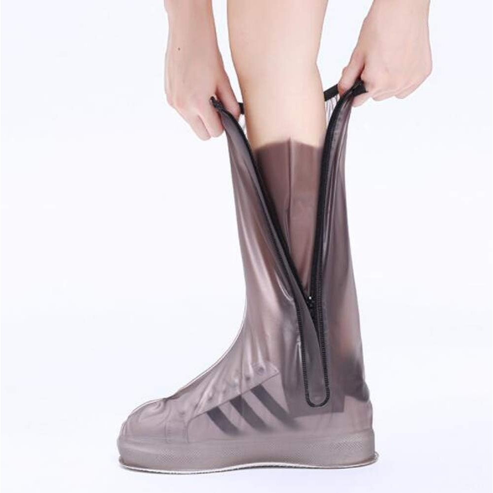 Protectie Incaltaminte pentru Ploaie si Noroi, Flippy, Impermeabila, Talpa Antiderapanta, cu Fermoar si Capsa, Inaltime 40 cm, Marime XL 40-41, Maro