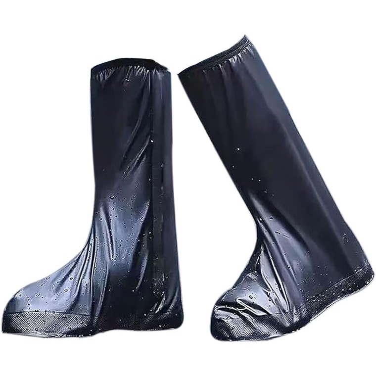 Protectie Incaltaminte pentru Ploaie si Noroi, Flippy, Impermeabila, Talpa Antiderapanta, cu Fermoar si Capsa, Inaltime 40 cm, Marime XXL 42-43, Negru