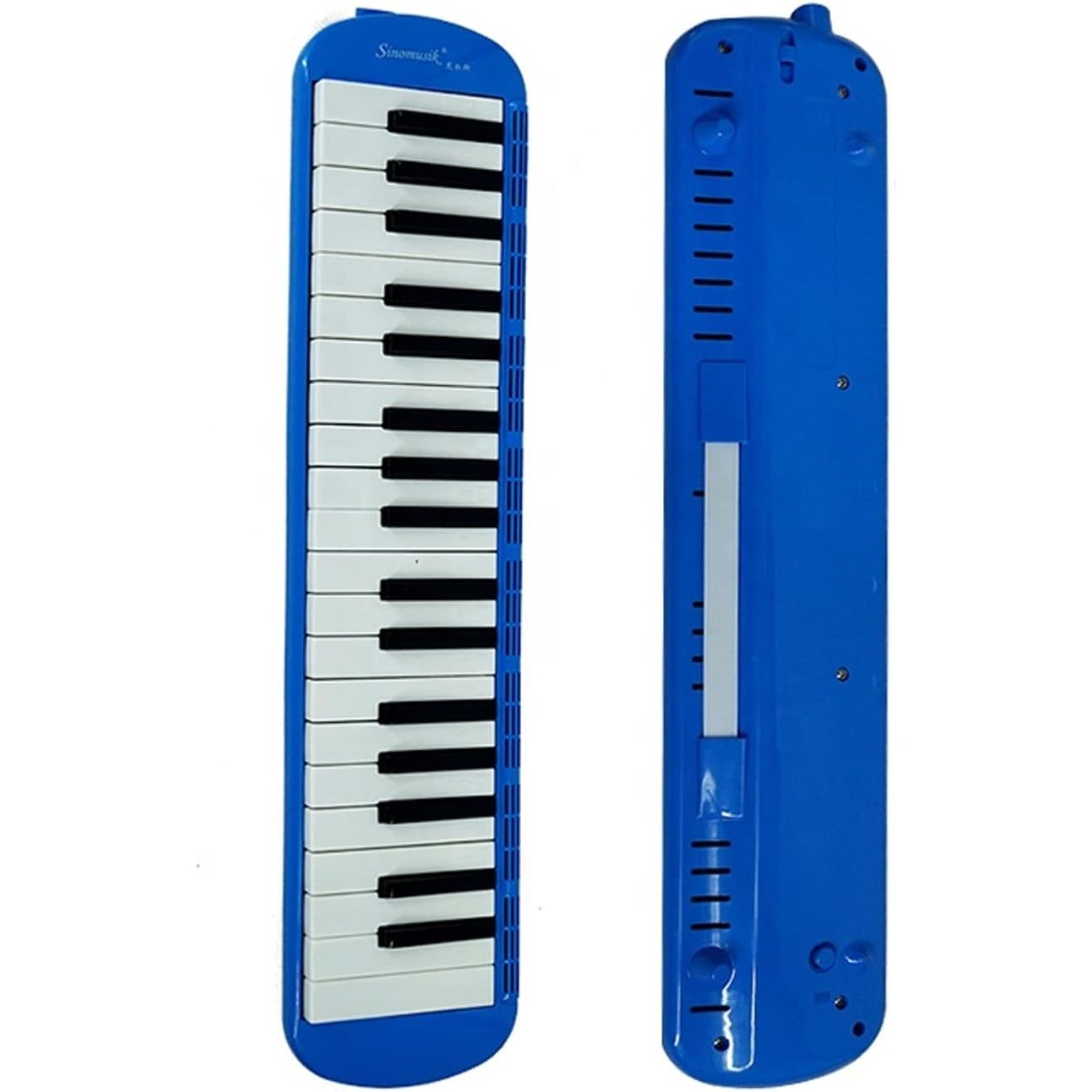 Muzicuta Melodica 32 Clape, Flippy, din ABS, pentru Incepatori, 45 x 13 x 7 cm, Include Husa si Suflator, Albastru