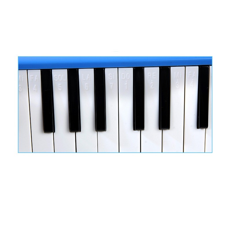 Muzicuta Melodica 32 Clape, Flippy, din ABS, pentru Incepatori, 45 x 13 x 7 cm, Include Husa si Suflator, Albastru