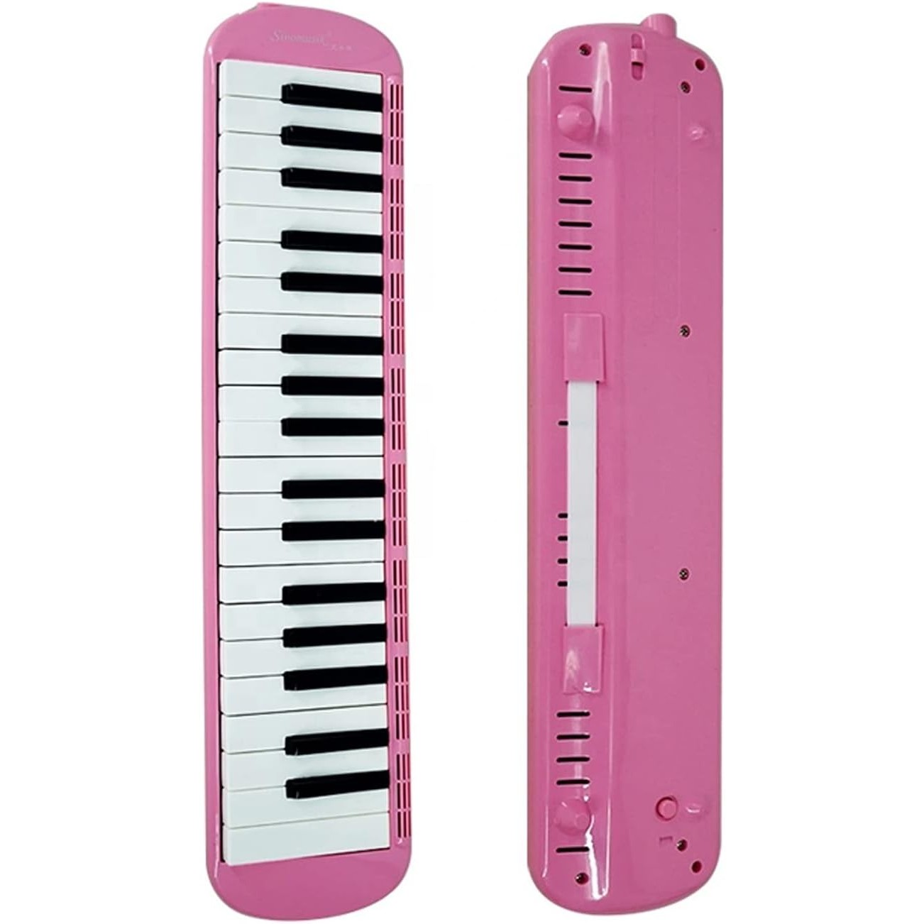 Muzicuta Melodica 32 Clape, Flippy, din ABS, pentru Incepatori, 45 x 13 x 7 cm, Include Husa si Suflator, Roz
