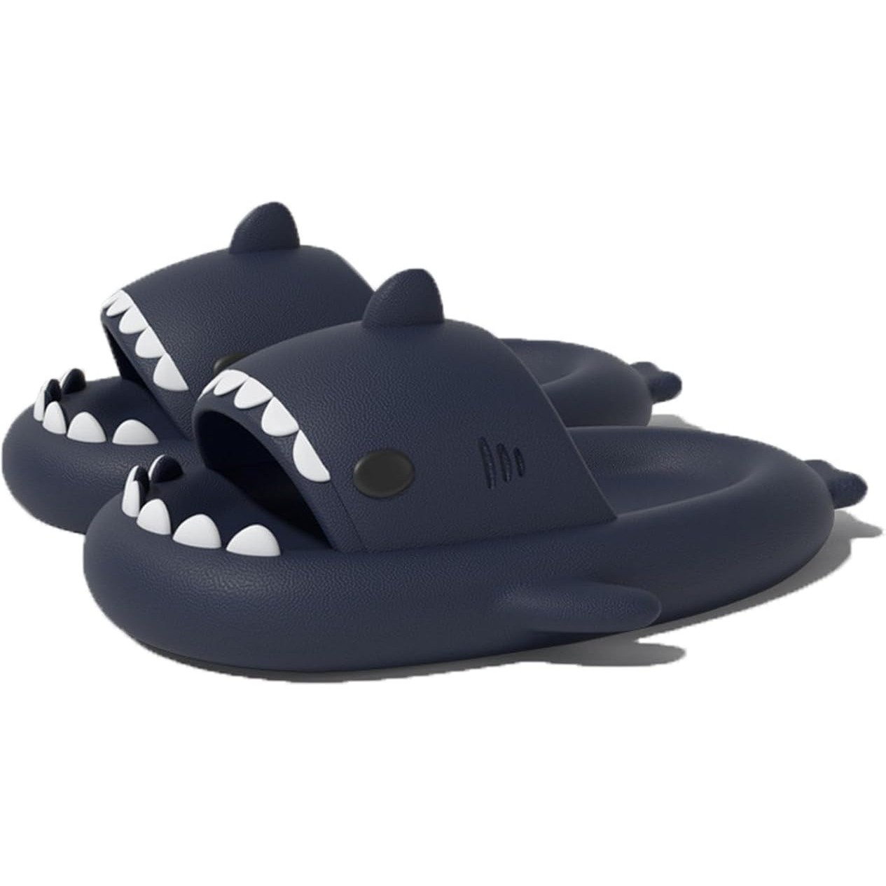 Papuci Tip Rechin, Flippy, Unisex, din Spuma EVA, Talpa Groasa Antiderapanta, Rezistenti la Uzura, Marime 42-43, Albastru Inchis