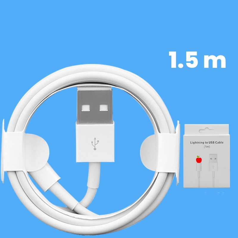 Cablu de Date Fast Charging, Flippy, port USB-B Compatibil cu iPhone cu porturi de tip Lightning, pentru Incarcare rapida 2A, Lungime 1.5M, Alb