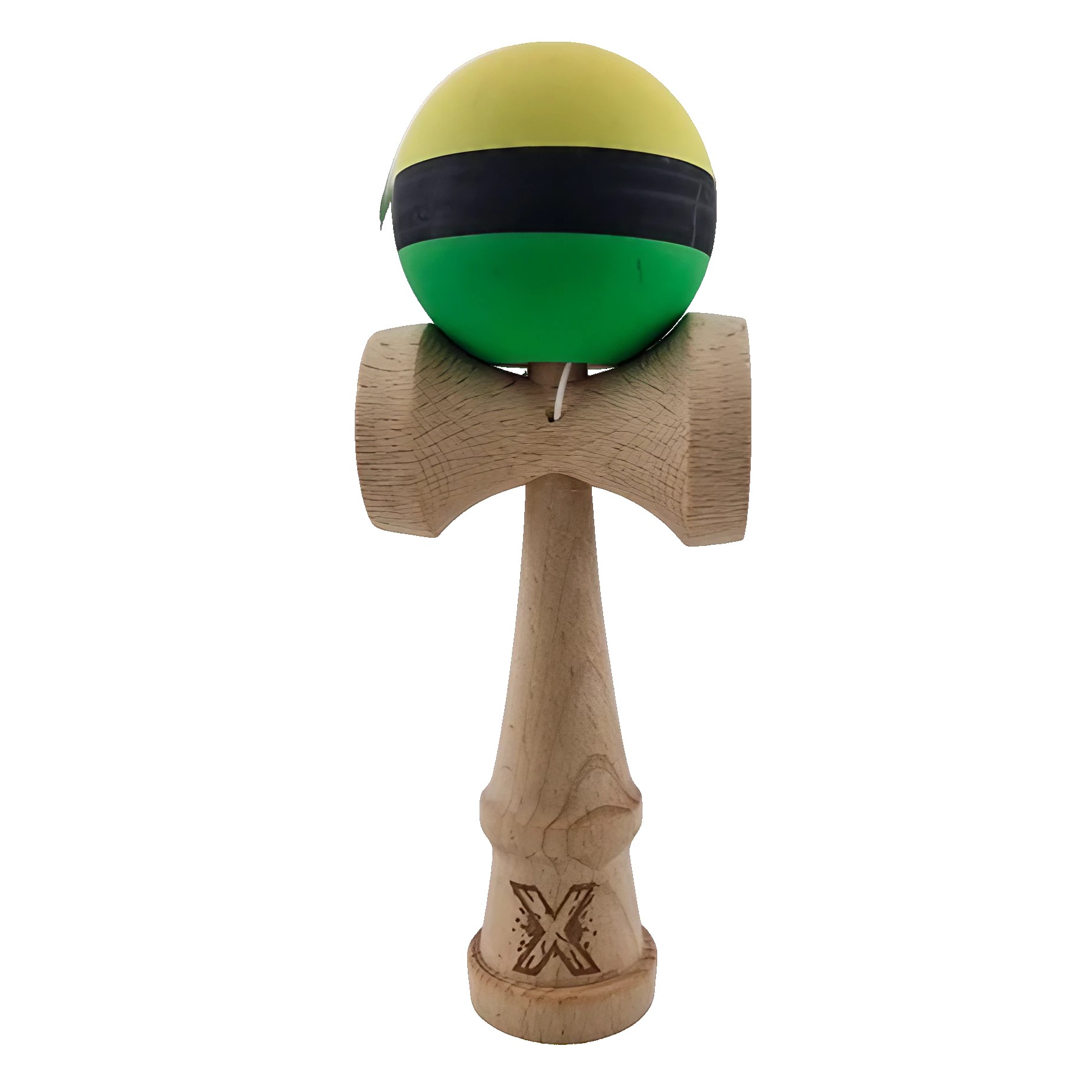 Kendama X Originala, Profesionala, Flippy, din Lemn, Rubber Grip, 18 cm, Galben/Negru/Verde Kendama X Originala, Profesionala, Flippy, din Lemn, Rubber Grip, 18 cm, Galben/Negru/Verde