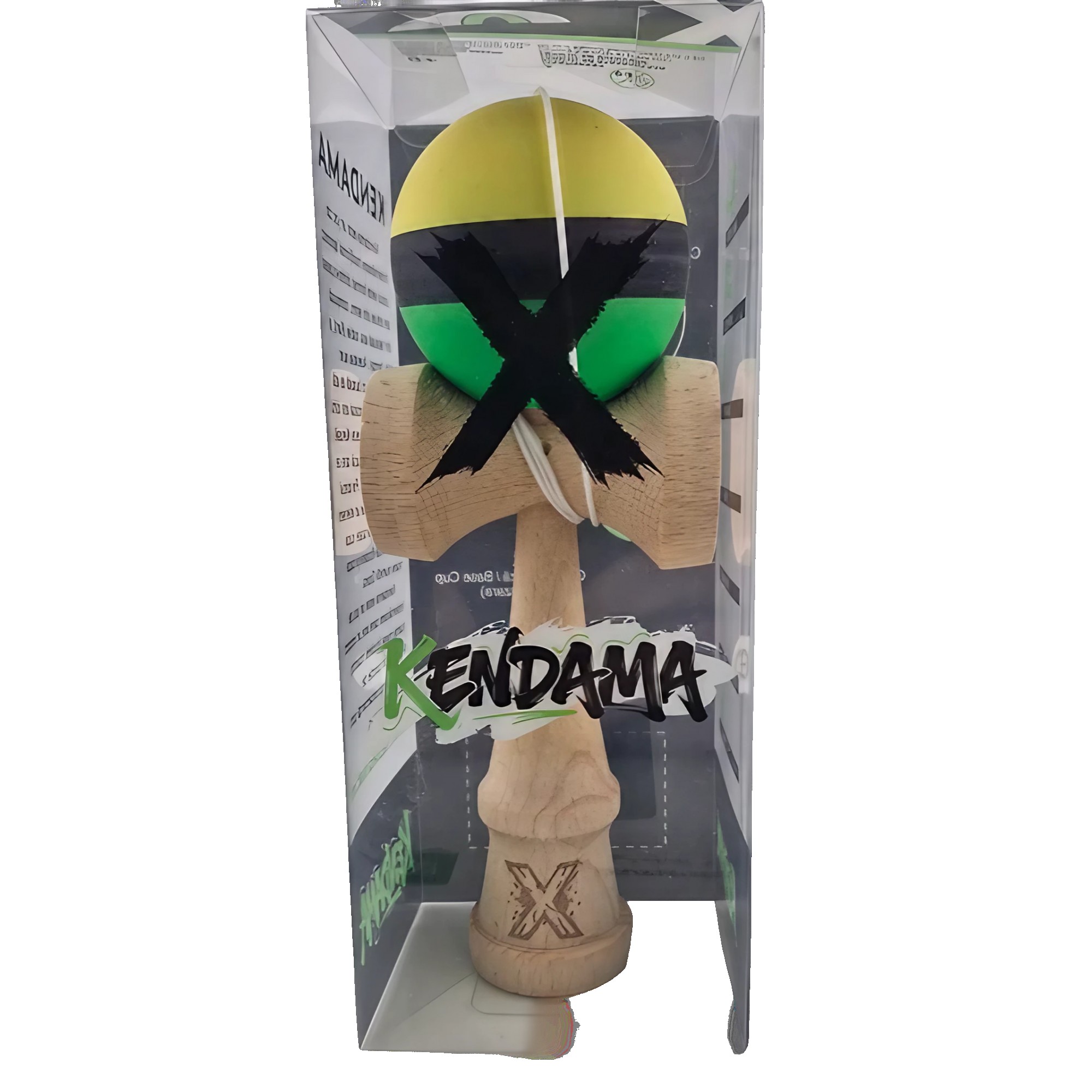 Kendama X Originala, Profesionala, Flippy, din Lemn, Rubber Grip, 18 cm, Galben/Negru/Verde Kendama X Originala, Profesionala, Flippy, din Lemn, Rubber Grip, 18 cm, Galben/Negru/Verde