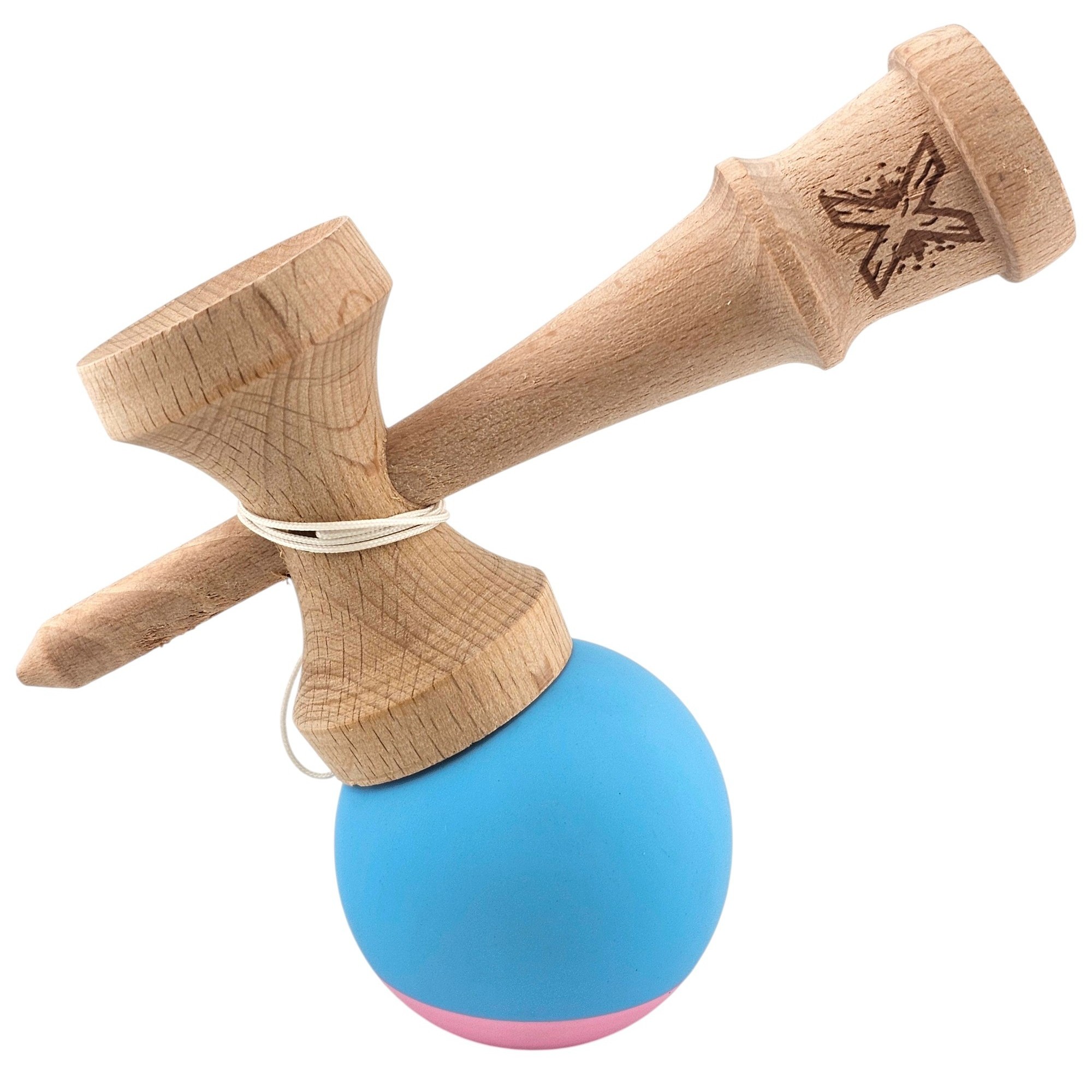 Jucarie Interactiva Kendama Profesionala, Flippy, din Lemn, 18 cm, Joc de Indemanare pentru Copii si Adulti, Bicolor Turcoaz Roz Jucarie Interactiva Kendama Profesionala, Flippy, din Lemn, 18 cm, Joc de Indemanare pentru Copii si Adulti, Bicolor Turcoaz Roz