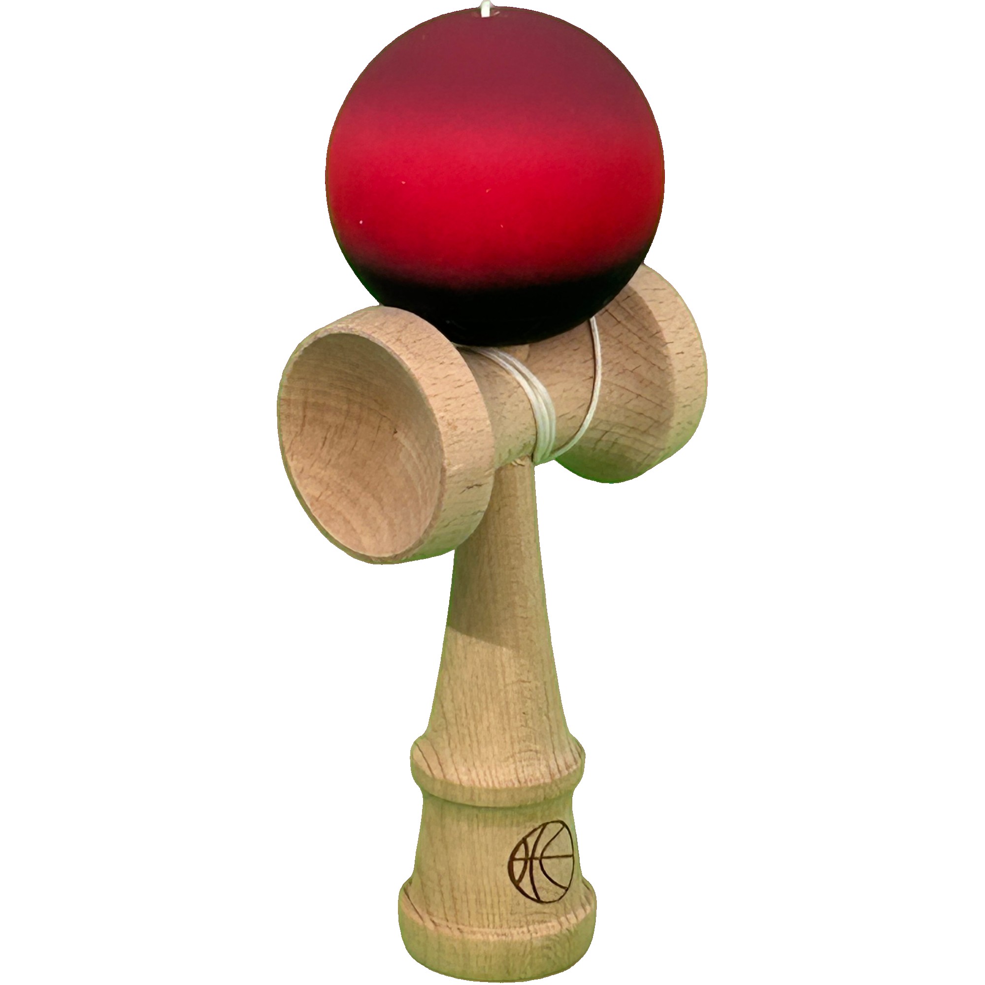 Jucarie Interactiva Kendama X Profesionala, Flippy, din Lemn cu Bila Cauciucata, 18 cm, Joc de Indemanare pentru Copii si Adulti, Gradient Mov/Rosu/Negru