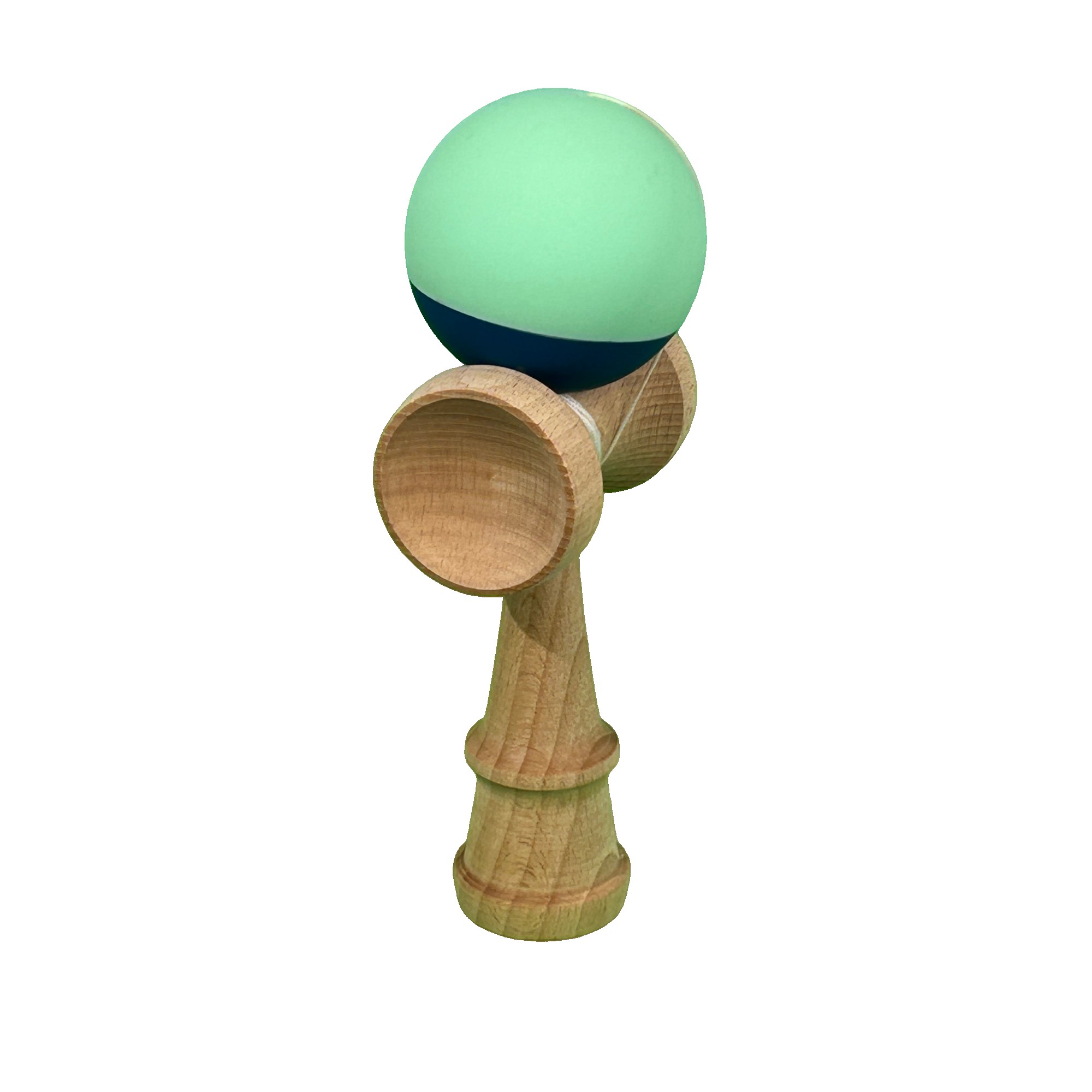 Jucarie Interactiva Kendama Profesionala, Flippy, din Lemn, 18 cm, Joc de Indemanare pentru Copii si Adulti, BIicolor Albastru Turcoaz