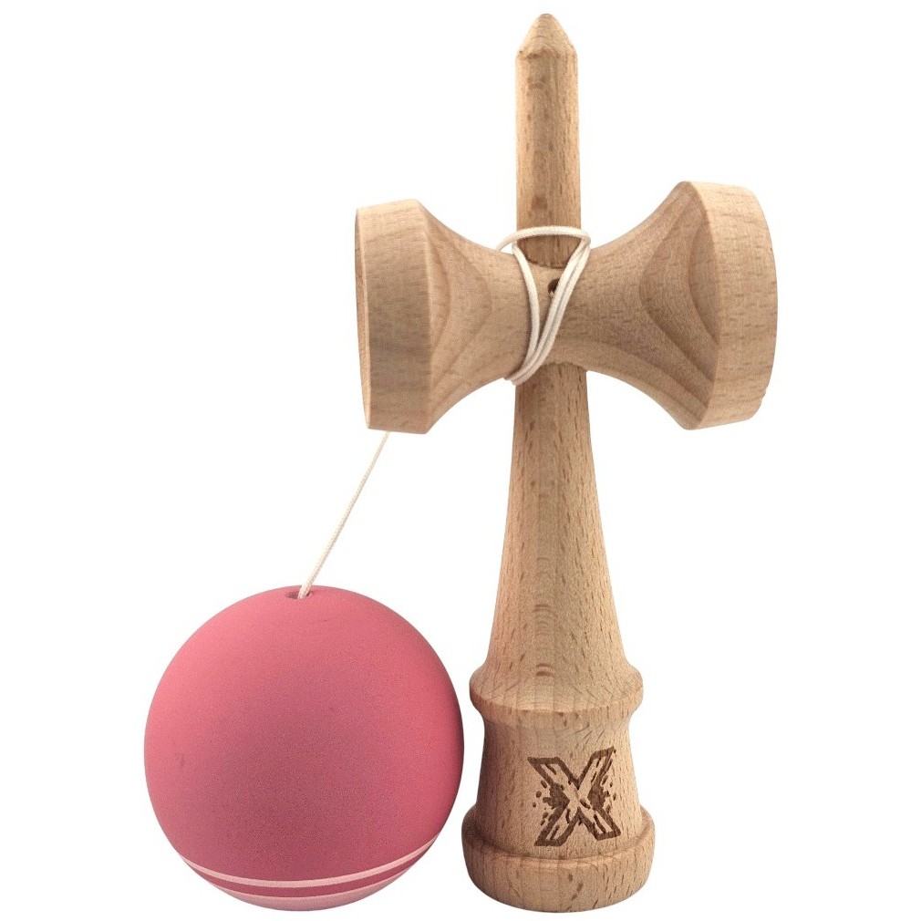 Kendama X Originala, Profesionala, Flippy, din Lemn, Rubber Grip, 18 cm, Roz/Alb Kendama X Originala, Profesionala, Flippy, din Lemn, Rubber Grip, 18 cm, Roz/Alb