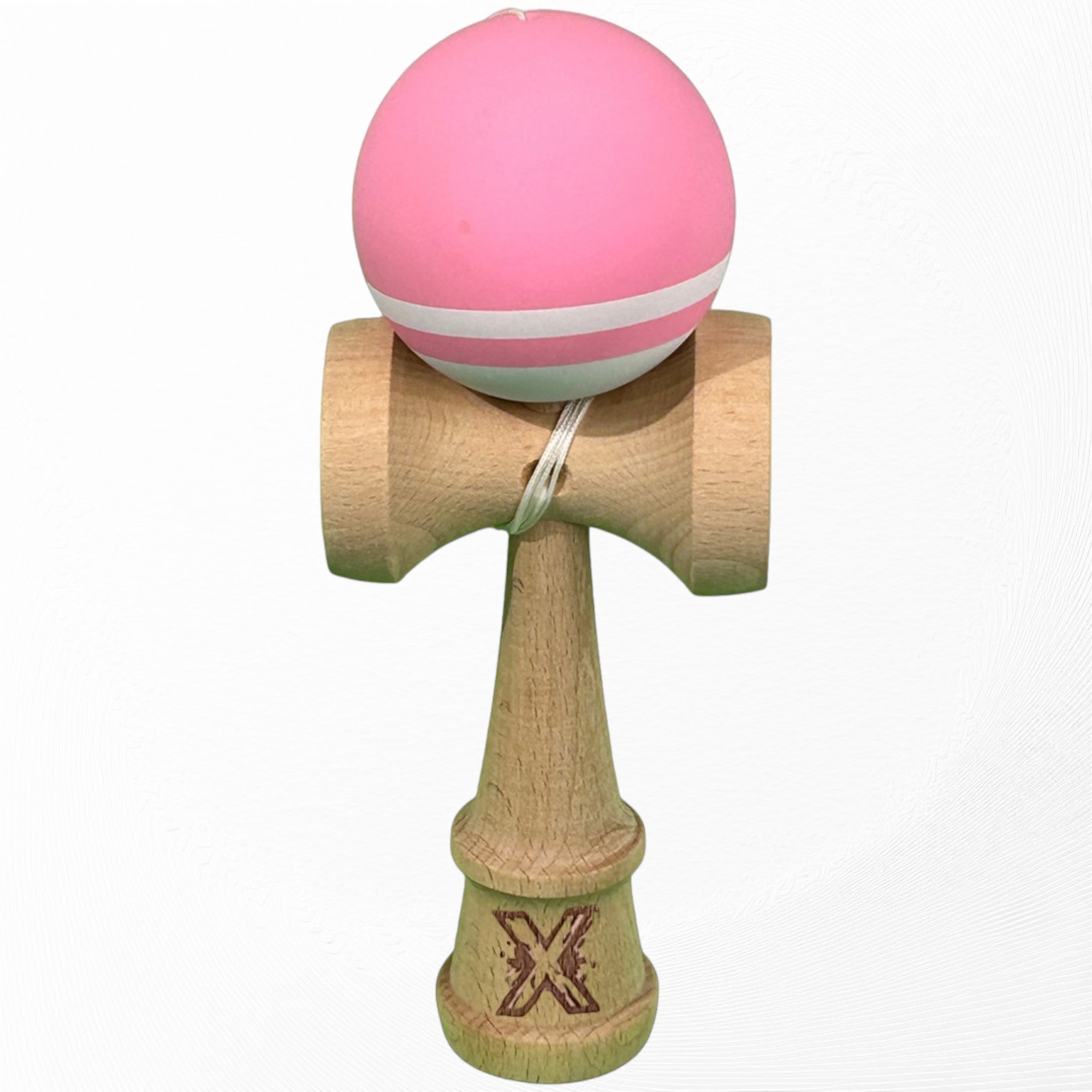 Kendama X Originala, Profesionala, Flippy, din Lemn, Rubber Grip, 18 cm, Roz/Alb Kendama X Originala, Profesionala, Flippy, din Lemn, Rubber Grip, 18 cm, Roz/Alb