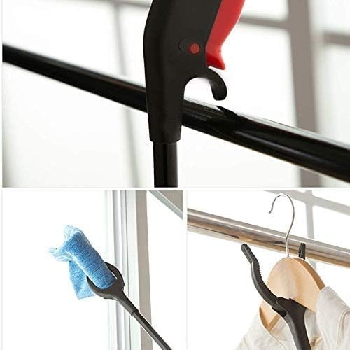 Cleste pentru Colectarea Deseurilor, Flippy, din Metal si Plastic, 60 cm, Fara Maini Murdare, Negru/Rosu