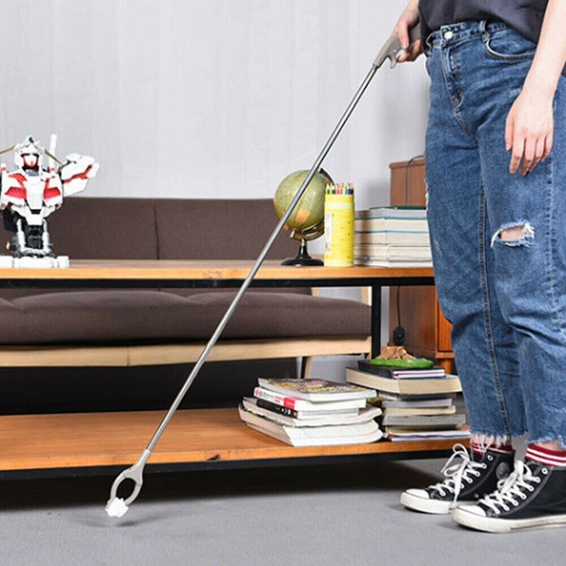 Cleste pentru Colectarea Deseurilor, Flippy, din Metal si Plastic, 77.5 cm, Fara Maini Murdare, Gri