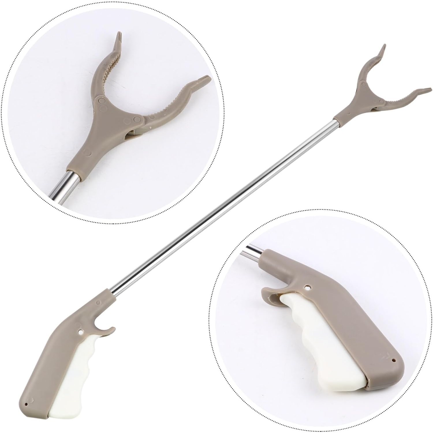 Cleste pentru Colectarea Deseurilor, Flippy, din Metal si Plastic, 77.5 cm, Fara Maini Murdare, Gri