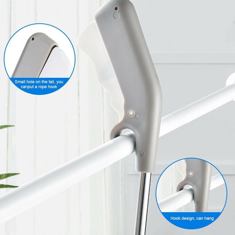 Cleste pentru Colectarea Deseurilor, Flippy, din Metal si Plastic, 96.5 cm, Fara Maini Murdare, Gri