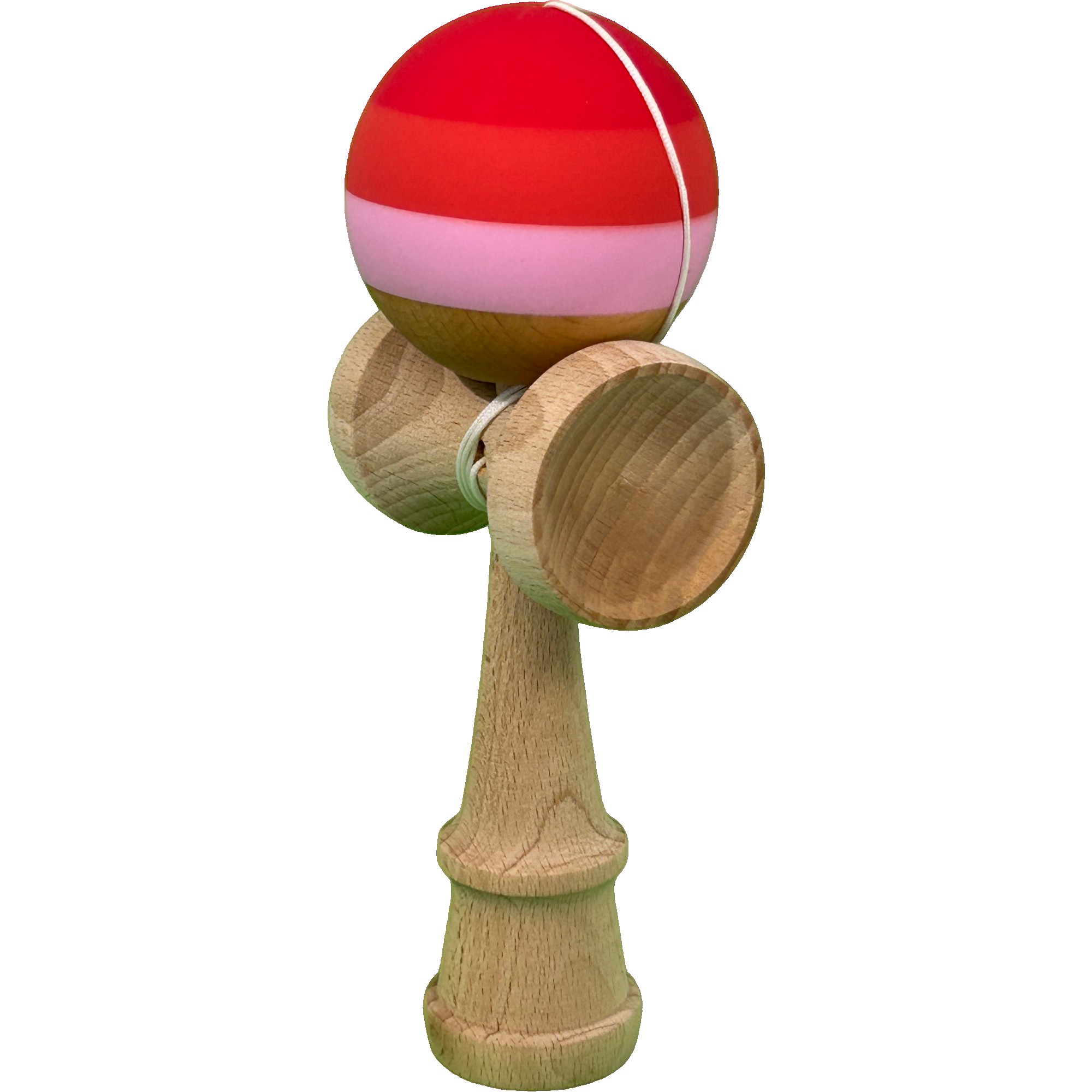 Jucarie Interactiva Kendama Profesionala, Flippy, din Lemn, 18 x 7 x 6 cm, Joc de Indemanare pentru Copii si Adulti, Multicolor Rosu inchis Rosu Alb
