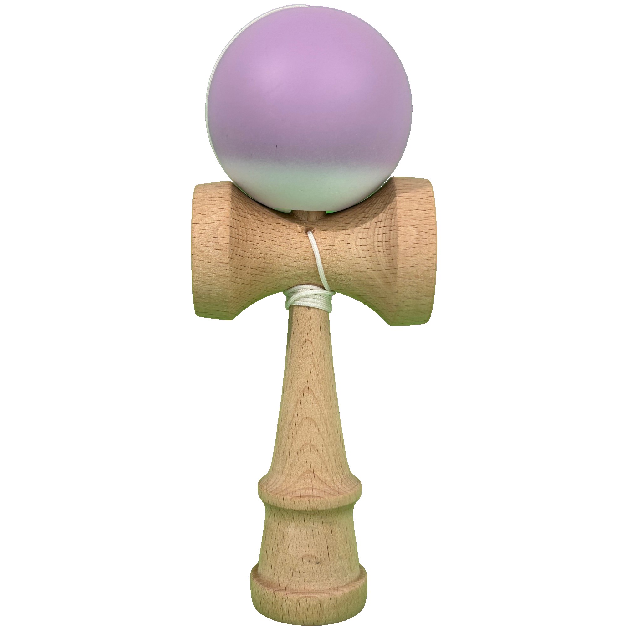 Jucarie Interactiva Kendama Profesionala, Flippy, din Lemn, 18 x 7 x 6 cm, Joc de Indemanare pentru Copii si Adulti, Gradient Lila Alb