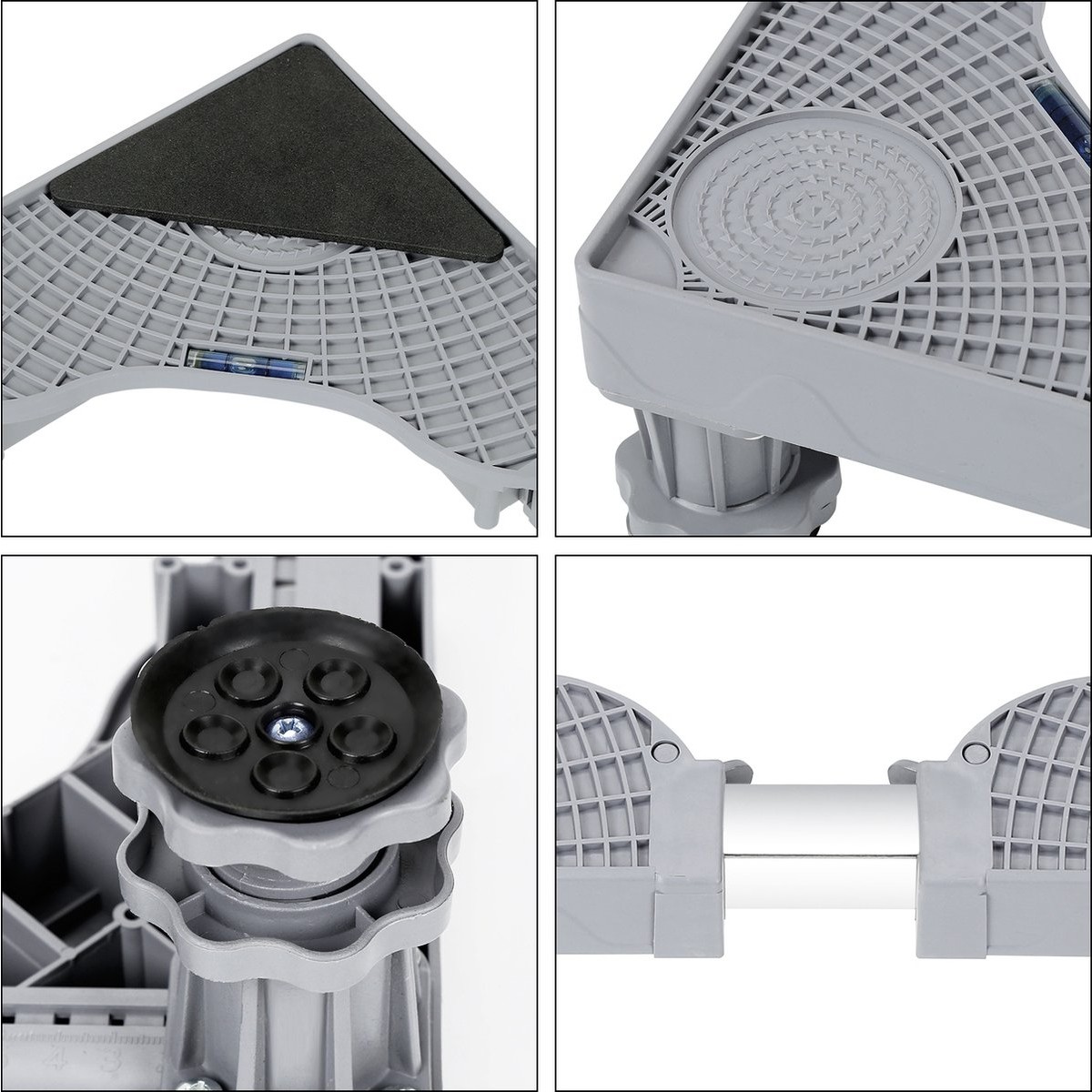 Suport Universal Reglabil, Flippy, pentru Frigider, Masina de Spalat, Uscator, Ajustabil, 4 Picioare, Antiderapant, Gri Suport Universal Reglabil, Flippy, pentru Frigider, Masina de Spalat, Uscator, Ajustabil, 4 Picioare, Antiderapant, Gri