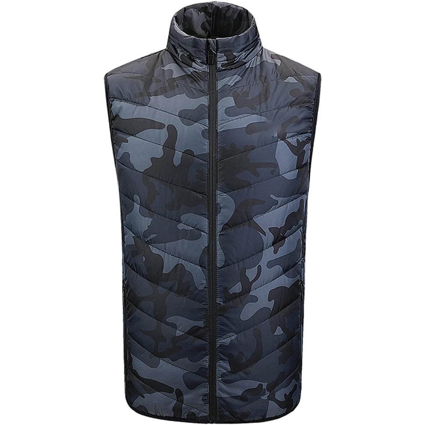 Vesta cu Incalzire, Flippy, Unisex, 2 Zone de Incalzire, Umplutura Bumbac, 3 Trepte de Temperatura, Incarcare USB, Albastru, 74 - 84 kg, Marime XXXL