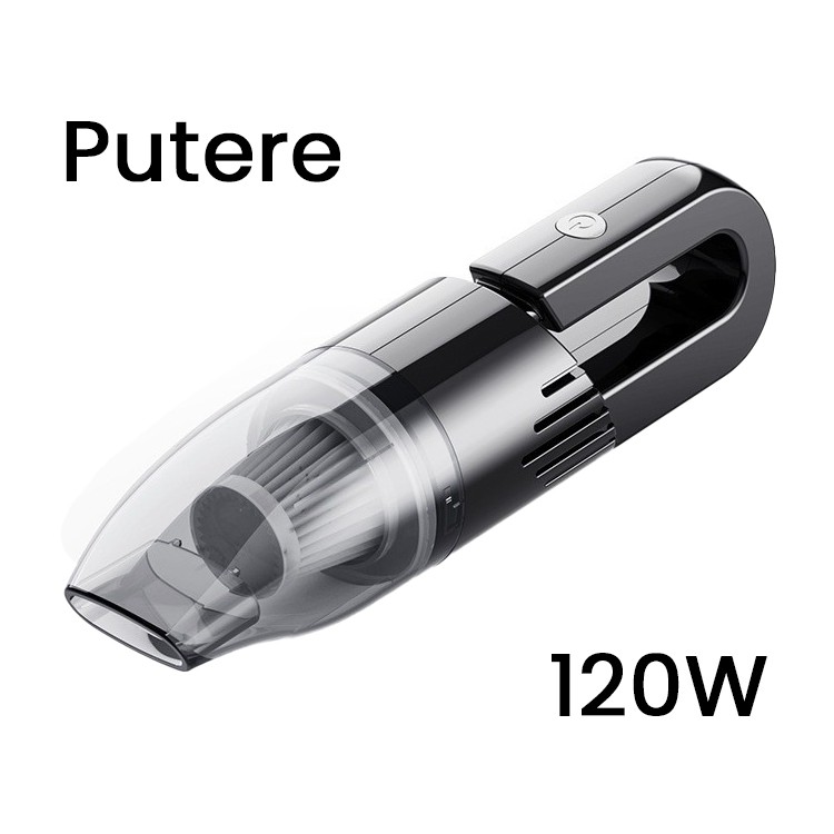 Aspirator Auto cu Incarcare Wireless, Flippy, Aspirator Vacuum pentru Masina Casa, cu dubla utilizare, Putere 120W, 30 x 7.5 x 7.5 cm, Negru