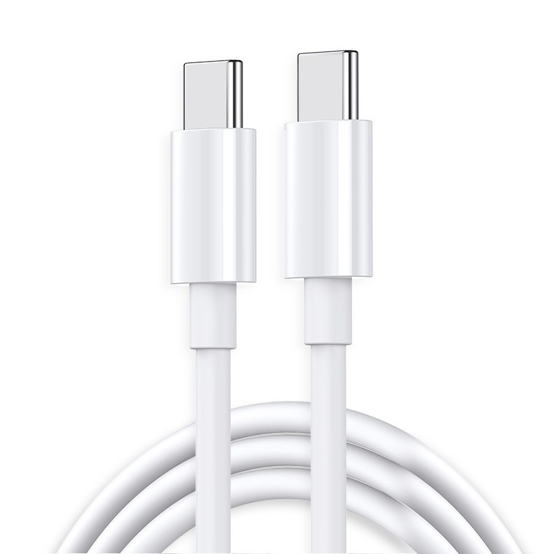 Cablu de Date pentru Telefon, Flippy, Cablu TYPE-C to TYPE-C Universal, Compatibil cu iOS si Android, Power Delivery 65W 130 cupru, 1.5 M, Simplu, Alb
