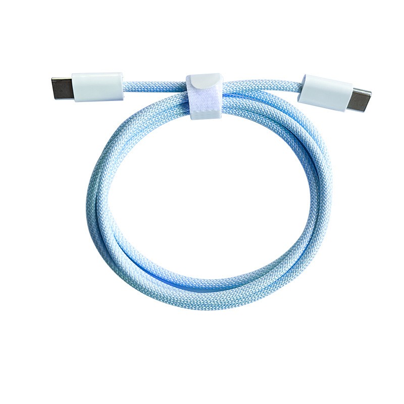 Cablu de Date Universal, Flippy, Incarcare Rapida, Type-C to Type-C Compatibil cu Telefon sau Tableta, Cablu de Incarcare Impletit din Nailon, 1 m, Albastru