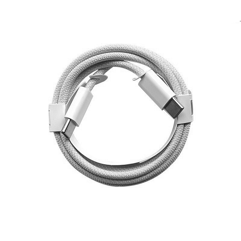 Cablu de Date Universal, Flippy, Incarcare Rapida, Type-C to Type-C Compatibil cu Telefon sau Tableta, Cablu de Incarcare Impletit din Nailon, 1 m, Gri