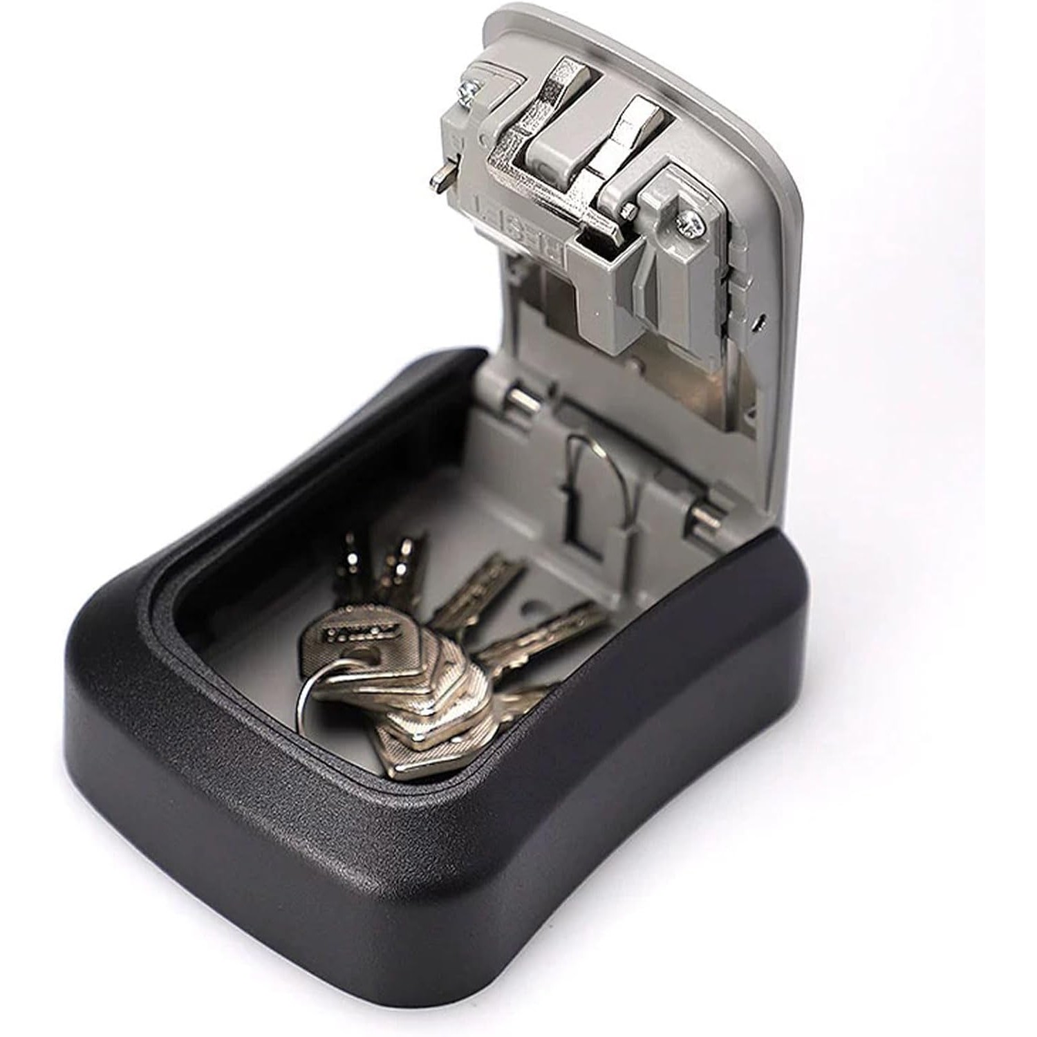 Cutie pentru Chei cu Parola, Flippy, din Aliaj de Aluminiu si Plastic, Cod din 4 Cifre, Impermeabila, Gri