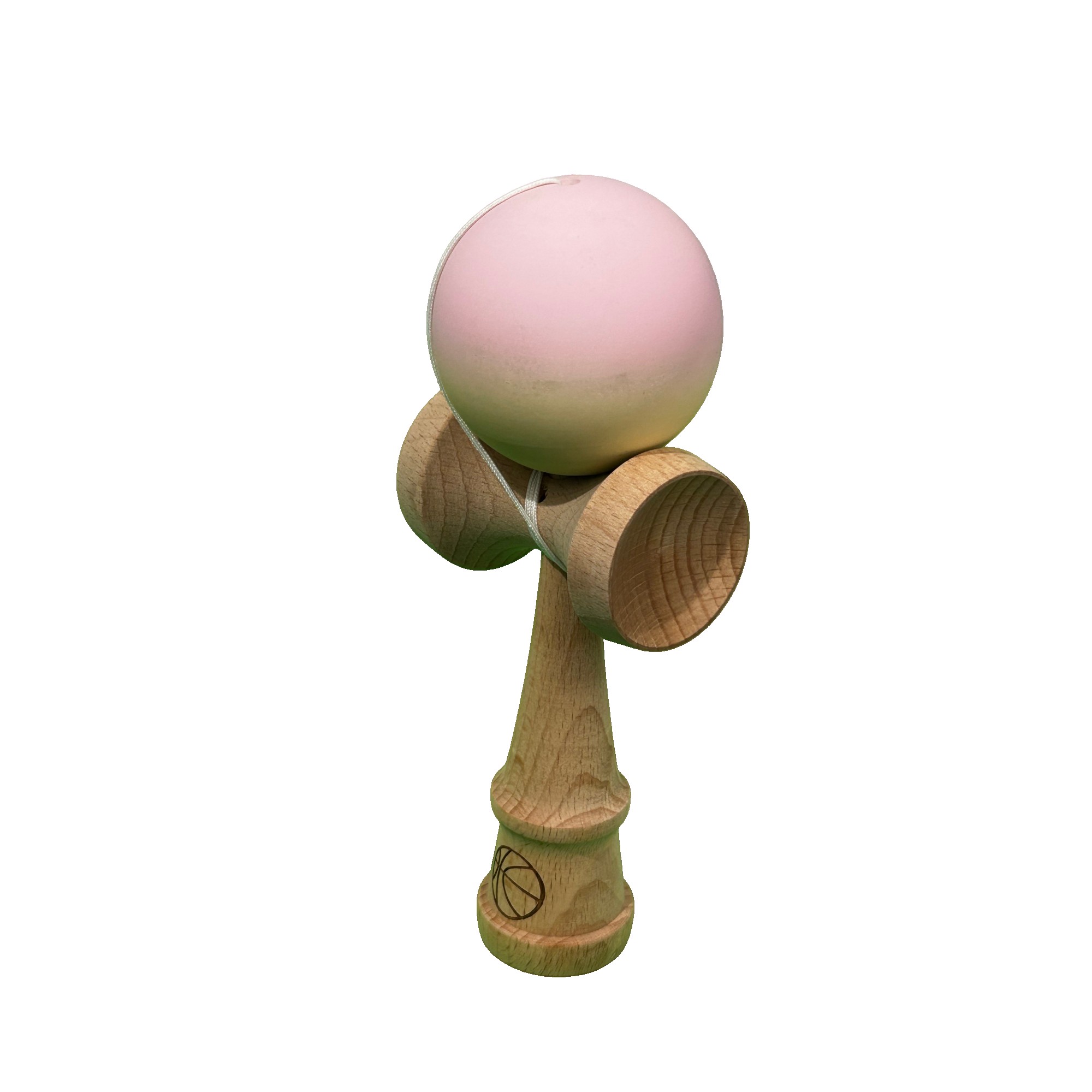 Kendama X Originala, Profesionala, Flippy, din Lemn, Rubber Grip, 18 cm, Roz/Galben
