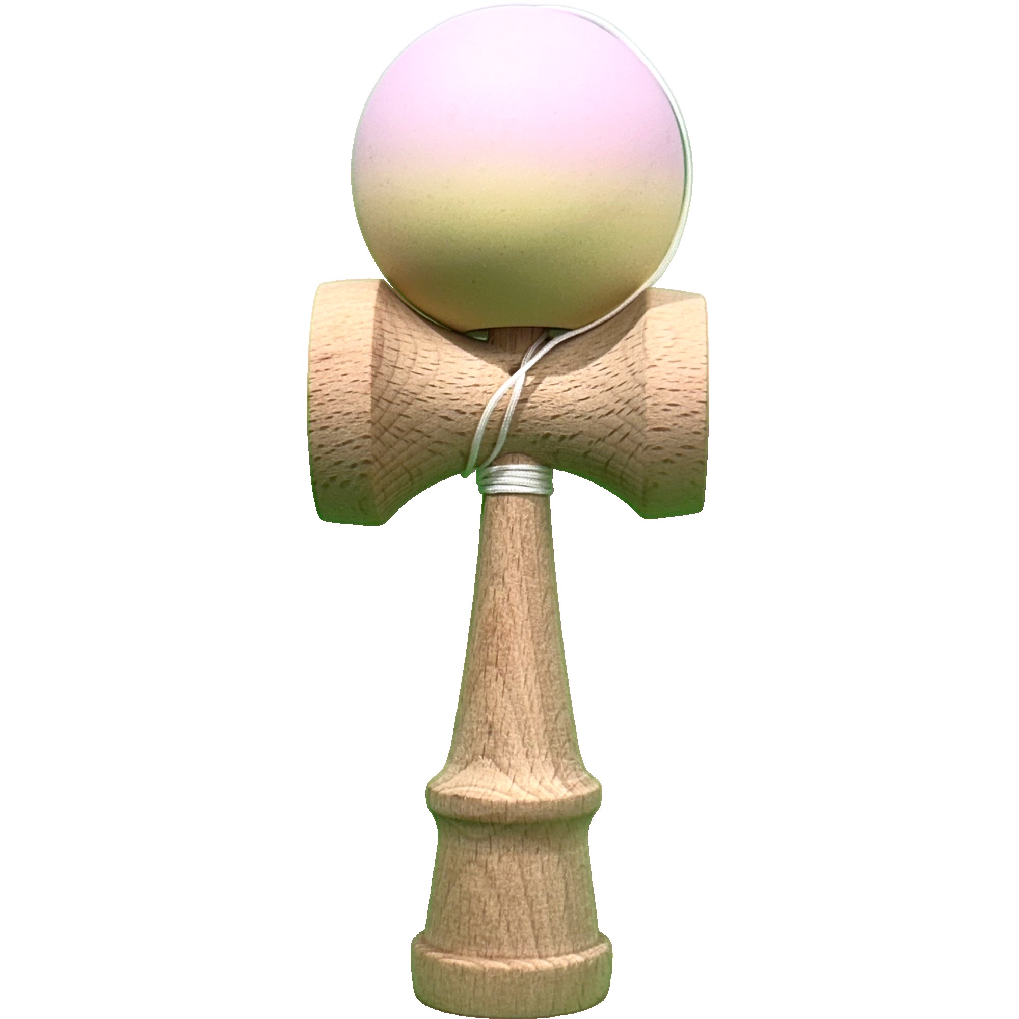 Jucarie Kendama, Flippy, din Lemn, Profesionala, 18 cm, Gradient Roz/Galben