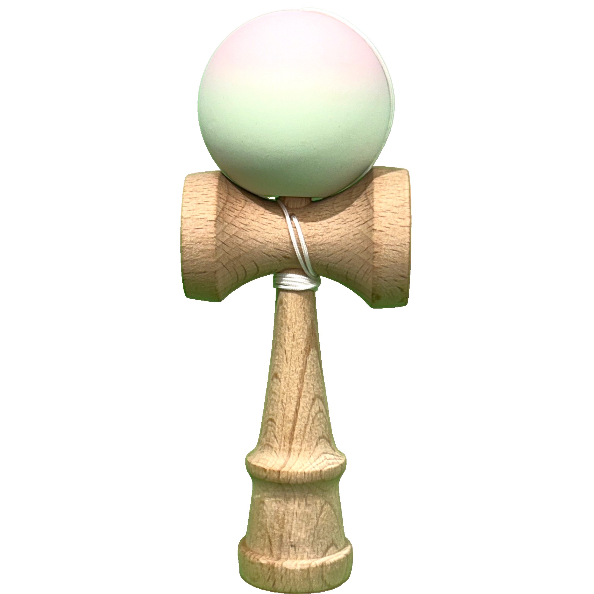 Jucarie Kendama, Flippy, din Lemn, Profesionala, 18 cm, Gradient Roz/Verde