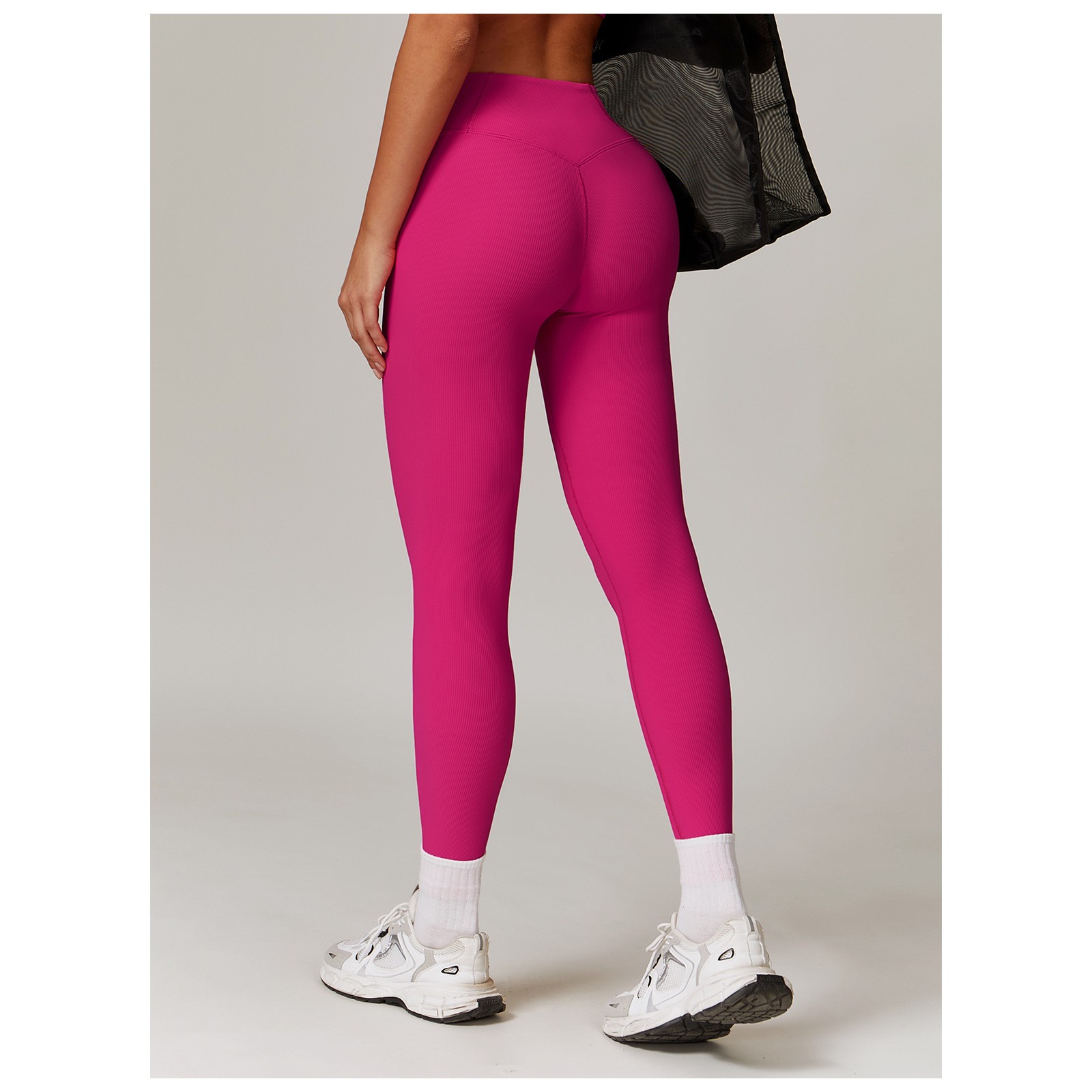 Pantaloni de Fitness/Yoga, Flippy, pentru Femei, Material Elastic, Spandex, Talie Inalta, Roz, Marime S