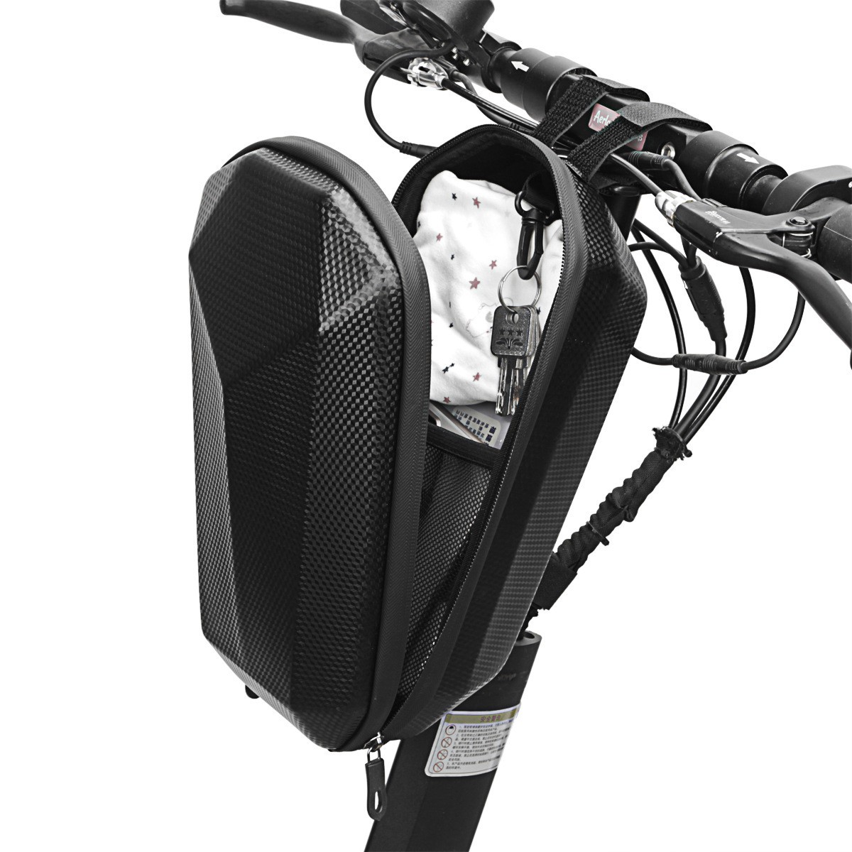 Geanta pentru Trotineta Electrica, Flippy, Hard Shell de 4 L, Geanta Frontala pentru Bicicleta, Impermiabila Rigida pentru Bicicleta, 30 x 15.5 x 13 cm, Negru