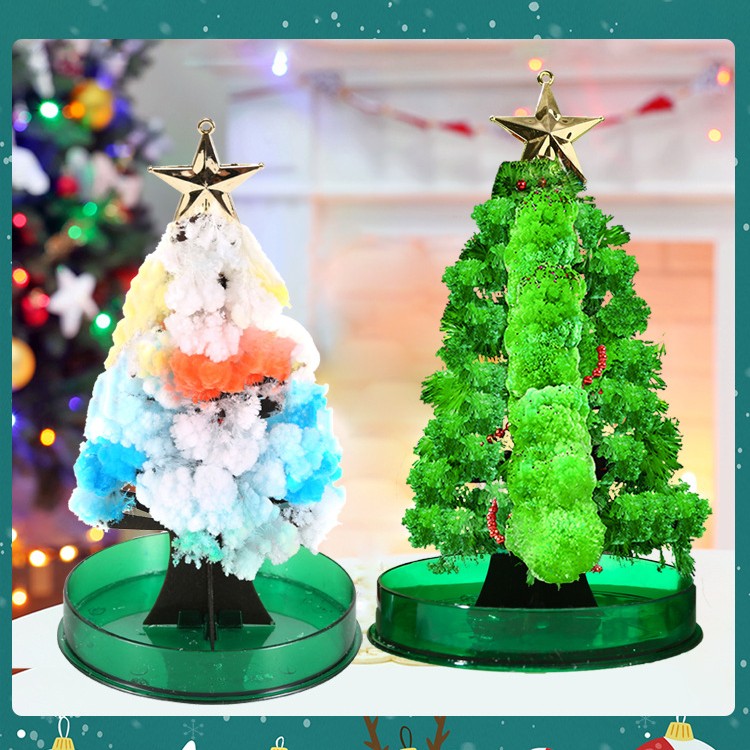 Brad Copac de Hartie Infloritor pe Apa, Flippy, Jucarie Brad Magic Infloritor de Craciun, Crestere Lenta in 8-24 h, Decoratiune de Craciun, 16.5 x 9.5 x 9.5 cm, Verde