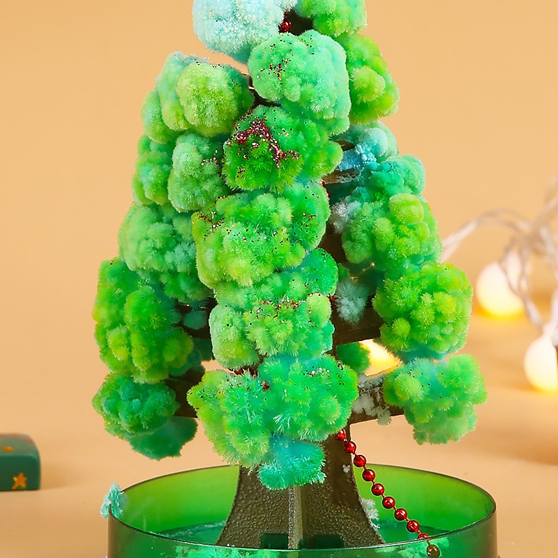 Brad Copac de Hartie Infloritor pe Apa, Flippy, Jucarie Brad Magic Infloritor de Craciun, Crestere Lenta in 8-24 h, Decoratiune de Craciun, 16.5 x 9.5 x 9.5 cm, Verde