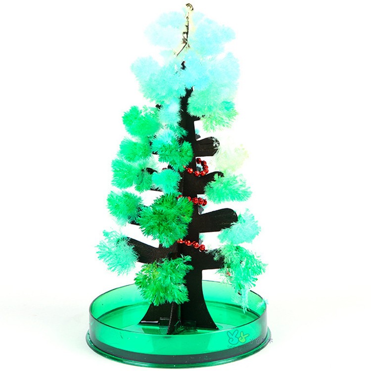 Brad Copac de Hartie Infloritor pe Apa, Flippy, Jucarie Brad Magic Infloritor de Craciun, Crestere Lenta in 8-24 h, Decoratiune de Craciun, 16.5 x 9.5 x 9.5 cm, Verde