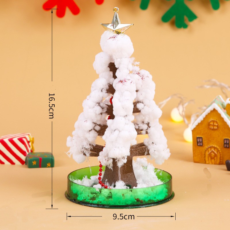 Brad Copac de Hartie Infloritor pe Apa, Flippy, Jucarie Brad Magic Infloritor de Craciun, Crestere Lenta in 8-24 h, Decoratiune de Craciun, 16.5 x 9.5 x 9.5 cm, Alb