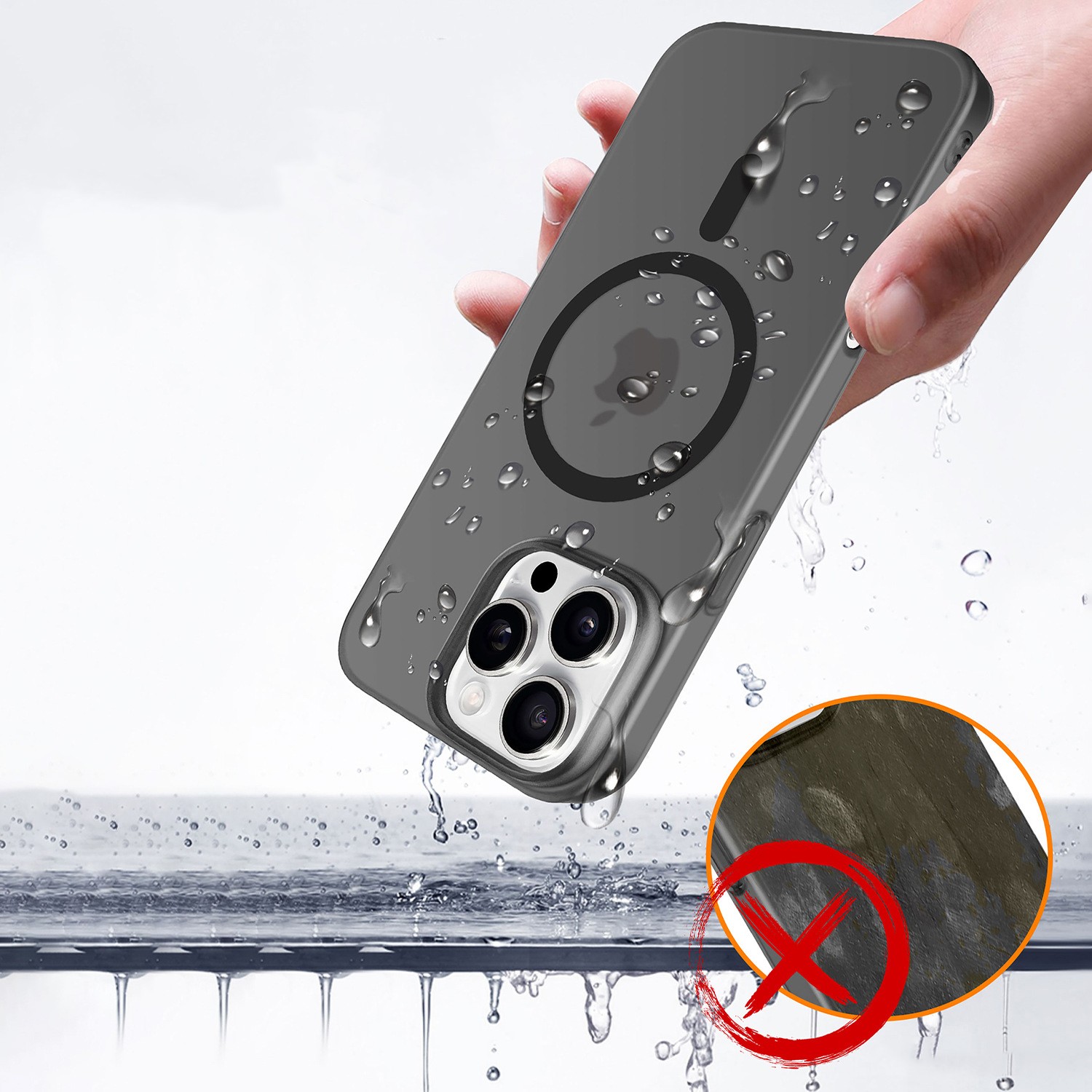 Husa de Protectie compatibila Apple iPhone 17, Flippy, Magnetica Ultra-subtire, Anti-alunecare, Protectie PC, Rezistenta la Zgirieturi, Negru