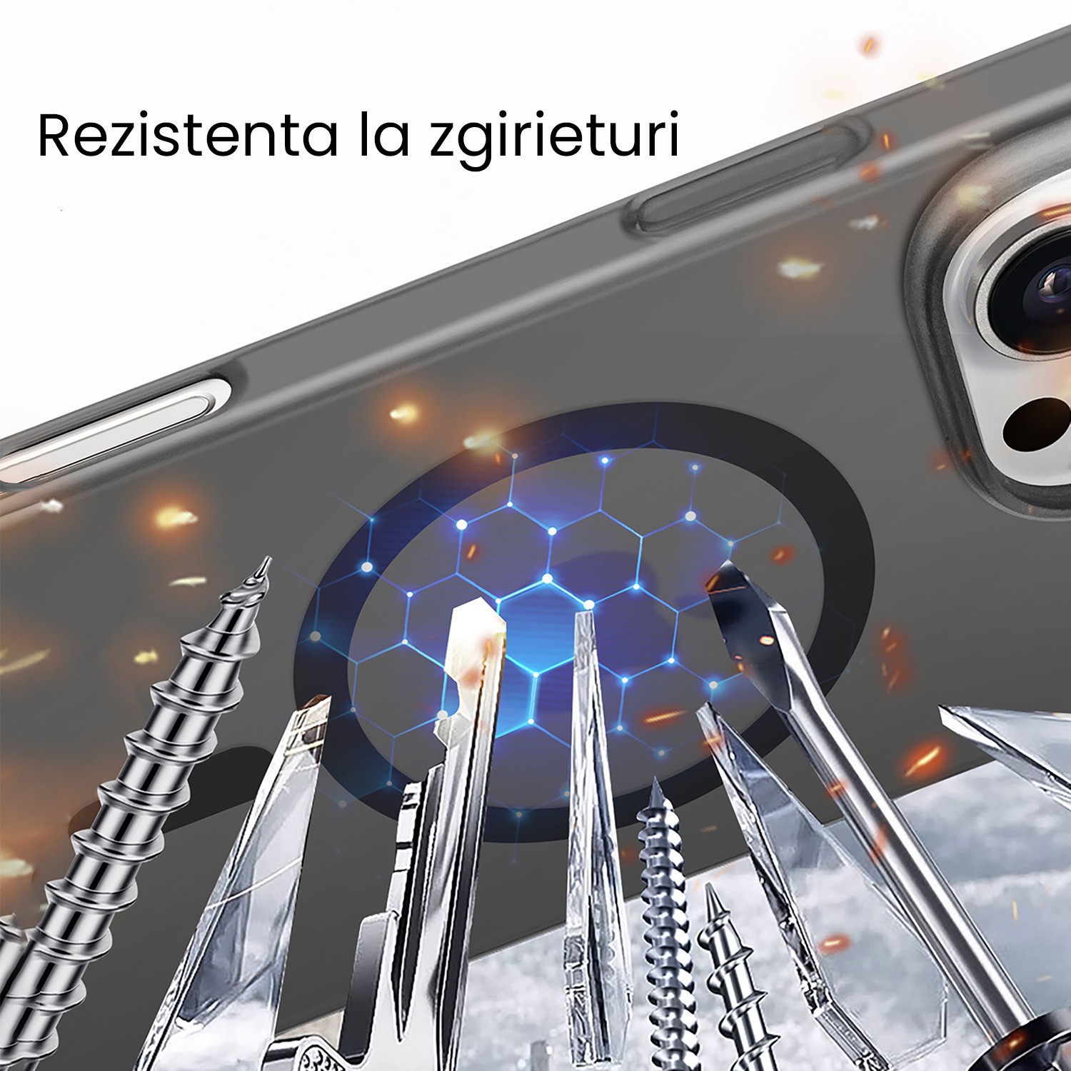 Husa de Protectie compatibila Apple iPhone 17 Pro Max, Flippy, Magnetica Ultra-subtire, Anti-alunecare, Protectie PC, Rezistenta la Zgirieturi, Negru