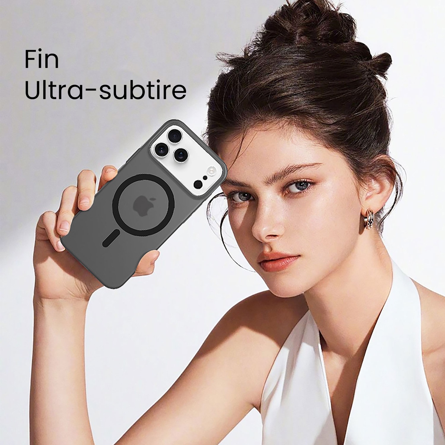 Husa de Protectie compatibila Apple iPhone 17 Air, Flippy, Magnetica Ultra-subtire, Anti-alunecare, Protectie PC, Rezistenta la Zgirieturi, Negru