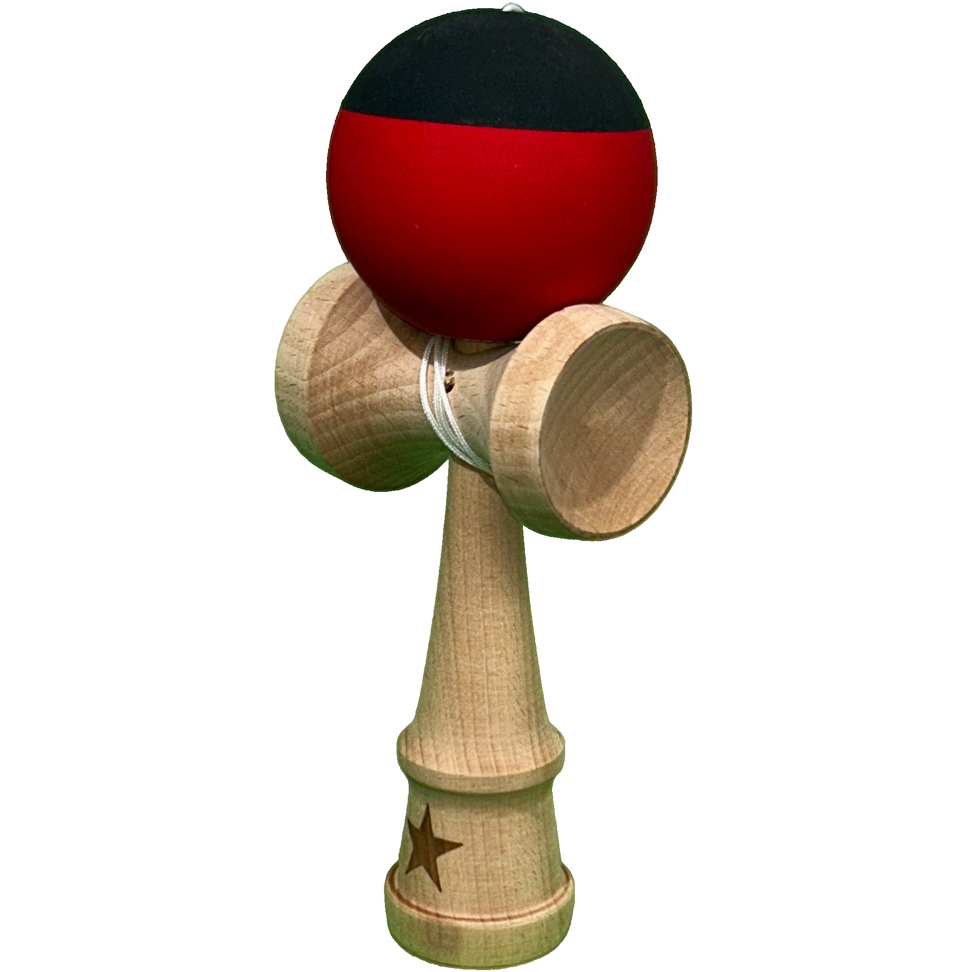 Kendama X Originala, Flippy, 18 cm, Profesionala, +9 Ani, din Lemn, Model 2 Culori, Rosu/Negru