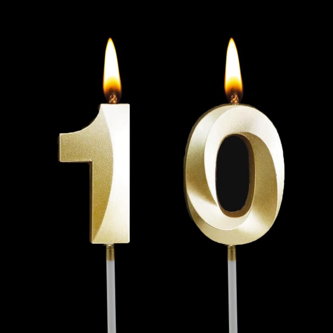 Lumanare Cifra 0, Flippy, Model Diamond, 5 x 3.4 cm, Auriu