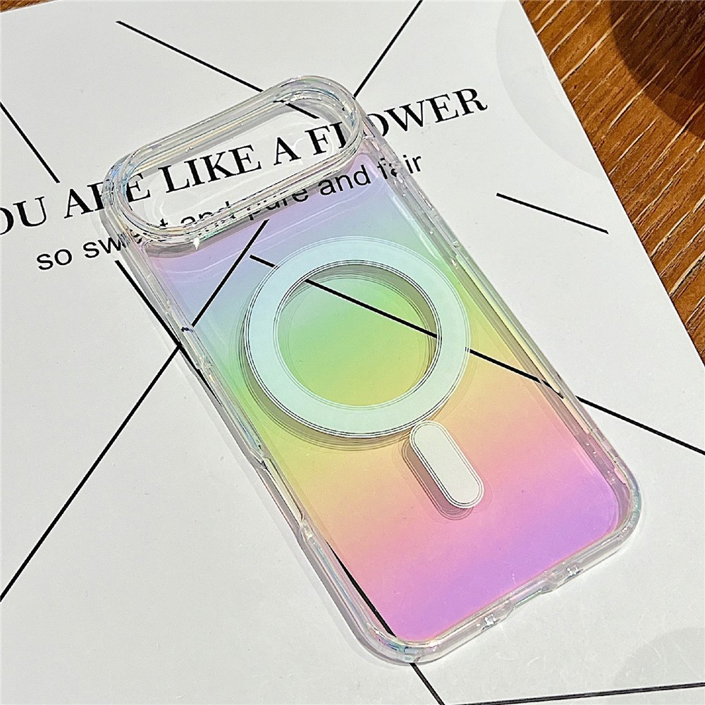 Husa Telefon, Flippy, Compatibila iPhone 17 Air, Model Cameleon, Magsafe, Schimbare Gradient de Culoare din Unghiuri Diferite, Multicolor