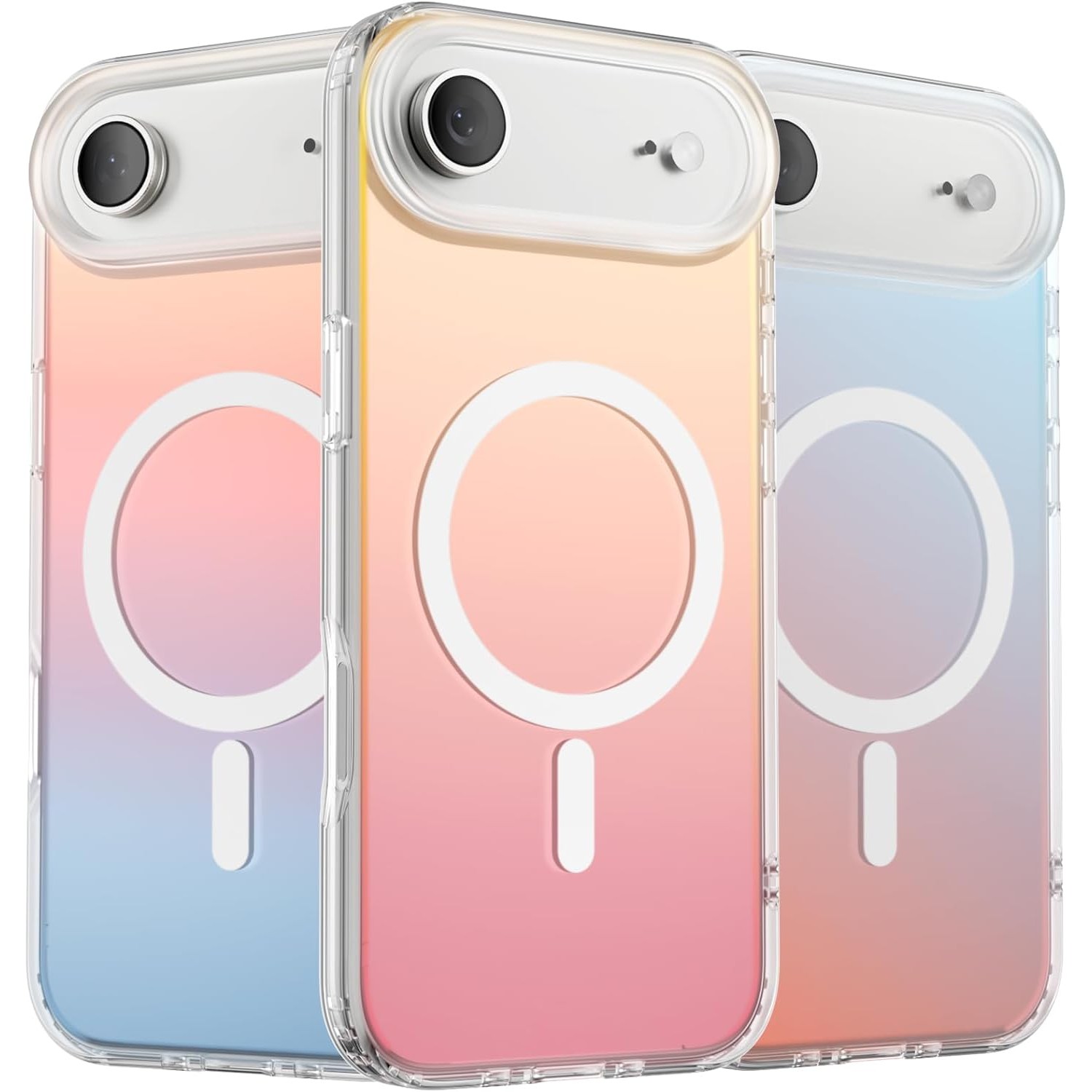 Husa Telefon, Flippy, Compatibila iPhone 17 Air, Model Cameleon, Magsafe, Schimbare Gradient de Culoare din Unghiuri Diferite, Multicolor