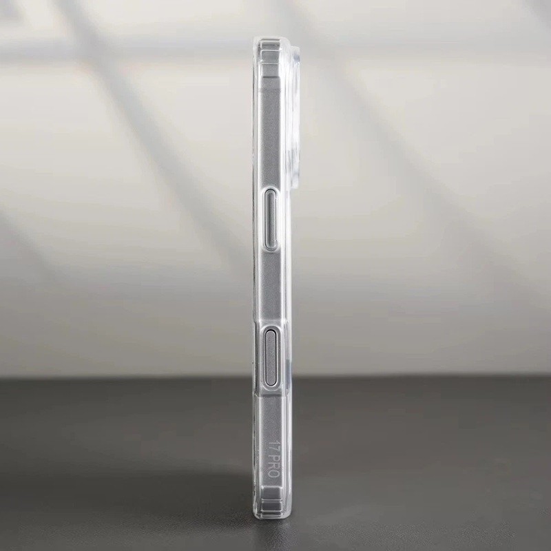 Husa Telefon, Flippy, Compatibila Apple iPhone 17 AIR, MagSafe, Antisoc, din Silicon + TPU, Transparent