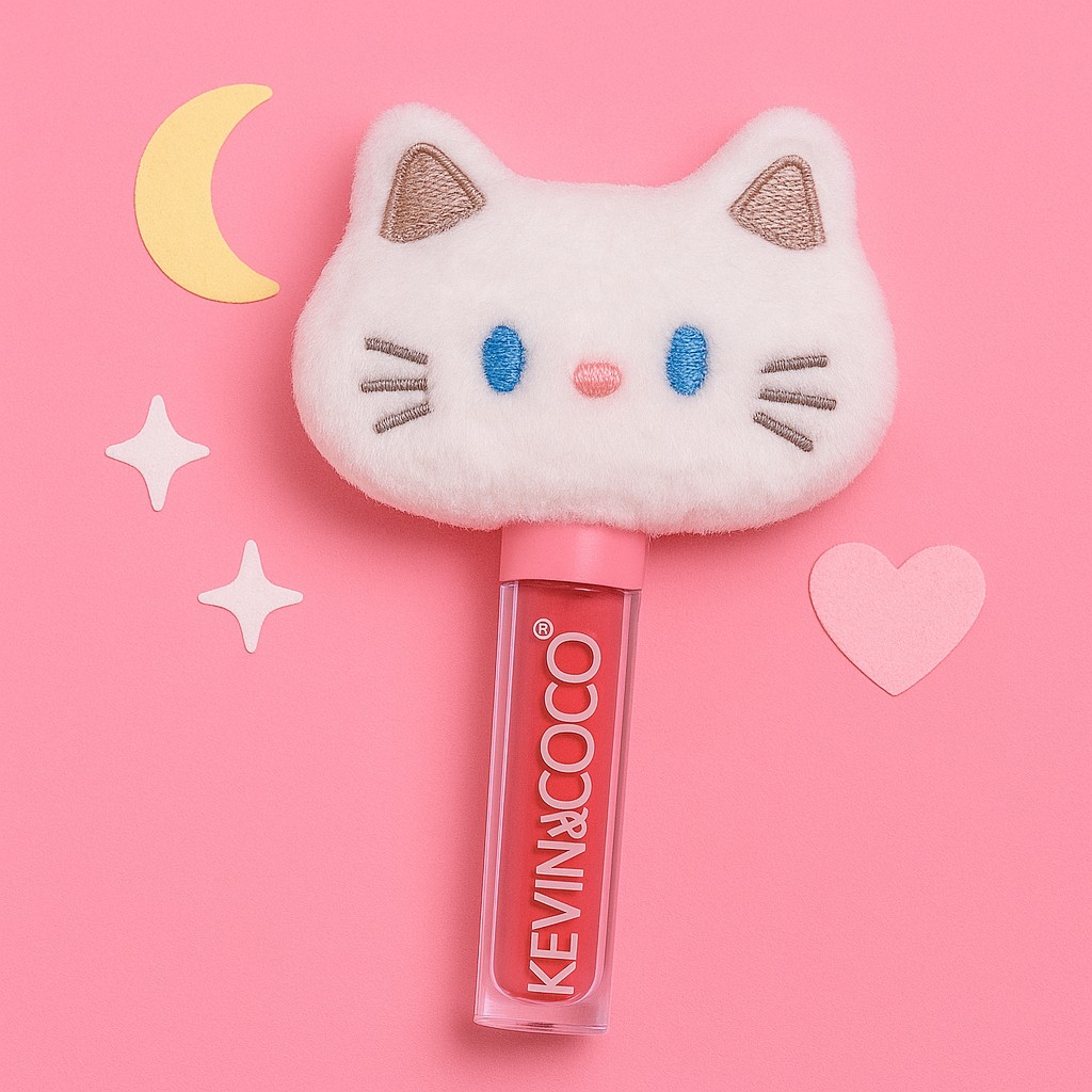 Luciu de Buze, Kevin&Coco, Animat de Plus, Model Pisica, Alb