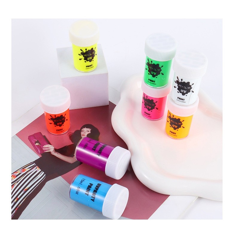 Vopsea pentru Fata si Corp, Flippy, cu Pigment Fosforescent UV, 15 ml, Albastru