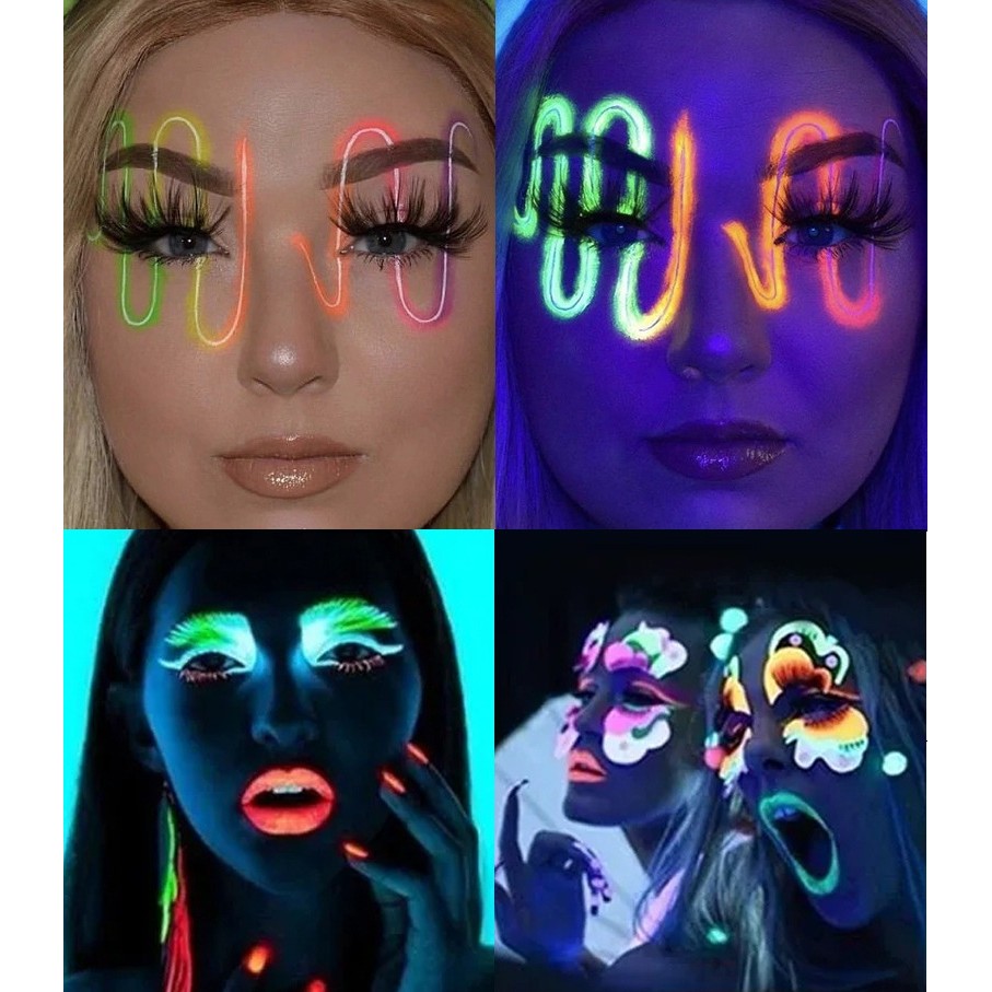 Vopsea pentru Fata si Corp, Flippy, cu Pigment Fosforescent UV, 15 ml, Albastru