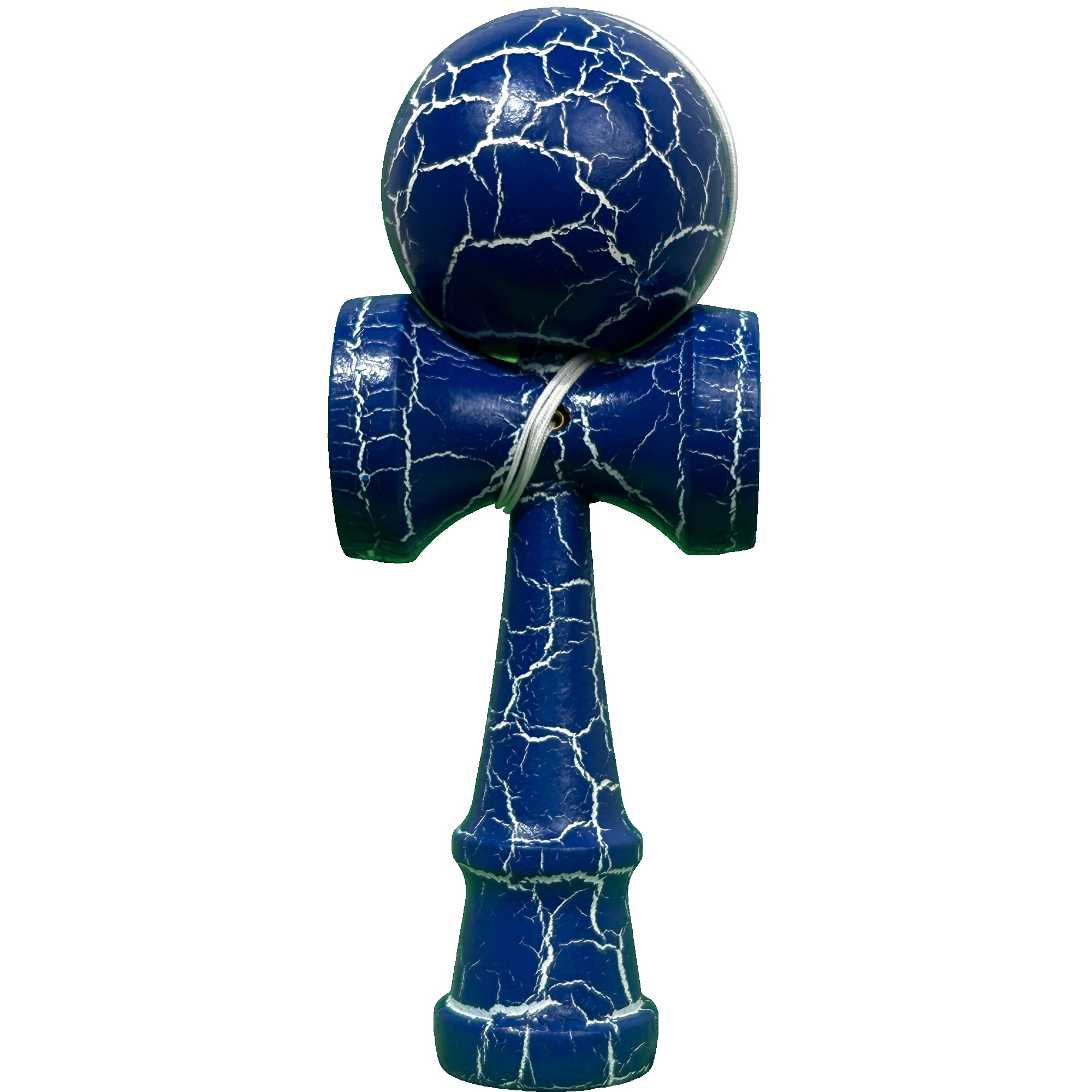 Jucarie Kendama Profesionala, Flippy, Kendama Cracked, din Lemn – 18 cm, Joc Interactiv de Indemanare pentru copii si adulti, Albastru inchis