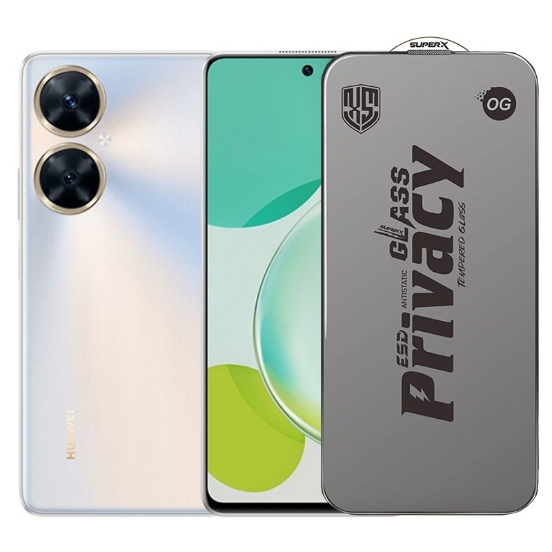 Folie de Protectie pentru Huawei Enjoy 60, Flippy, Sticla Securizata ESD Antistatica, Super-X Privacy OG, Margini Negre, 0.30 mm, Transparent Inchis