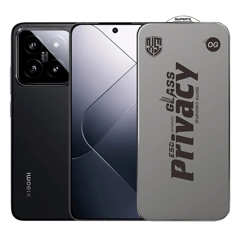 Folie de Protectie pentru Xiaomi 14, Flippy, Sticla Securizata ESD Antistatica, Super-X Privacy OG, Margini Negre, 0.30 mm, Transparent Inchis Folie de Protectie pentru Xiaomi 14, Flippy, Sticla Securizata ESD Antistatica, Super-X Privacy OG, Margini Negre, 0.30 mm, Transparent Inchis
